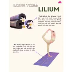 Thảm Tập Yoga Cao Cấp Louis Yoga LILIUM 6.5mm - Cao Su PU Sinh Thái, Mặt Nhám, Thiết Kế 3 Lớp, Độ Bền Cao, Thể Thao Sống Khỏe