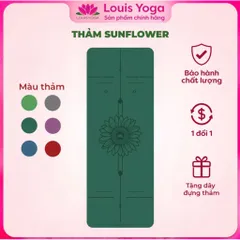 Thảm Tập Yoga LOUIS SUNFLOWER Cao Su Chống Trơn Trượt & Hút Mồ Hôi - Phiên Bản Mới 2025, Kích Thước 183x68cm, Độ Dày 4,5mm