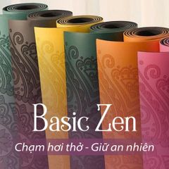 Thảm Yoga Cao Su Cao Cấp BASIC ZEN - Chống Trơn Trượt, Thấm Mồ Hôi, Độ Dày 5mm, Kích Thước 183x68cm - Sản Phẩm Hãng LOUISYOGA