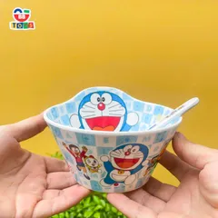Bộ Set Bát Cốc Ly Nhựa Uống Nước Doraemon Cho Bé - Đồ Dùng Ăn Dặm An Toàn, Thiết Kế Ngộ Nghĩnh Cá Tính