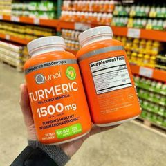 Viên uống tinh chất nghệ Qunol Turmeric 1500mg 220 viên - Giúp tăng cường sức khỏe và hấp thụ curcumin cao 95% từ nghệ tự nhiên