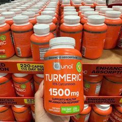 Viên uống tinh chất nghệ Qunol Turmeric 1500mg 220 viên - Giúp tăng cường sức khỏe và hấp thụ curcumin cao 95% từ nghệ tự nhiên
