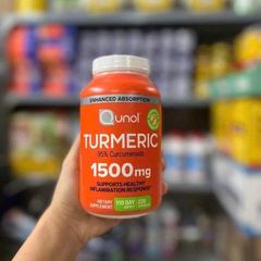 Viên uống tinh chất nghệ Qunol Turmeric 1500mg 220 viên - Giúp tăng cường sức khỏe và hấp thụ curcumin cao 95% từ nghệ tự nhiên