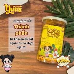 Khô Gà Sốt Bơ Tỏi Yumi - Đồ Ăn Vặt Ngon Béo Nhẹ 200g, Thơm Ngậy An Toàn Vệ Sinh, Gà Xé Sợi Việt Nam