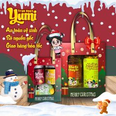 Set Quà Giáng Sinh An Lành Yumi - Túi Quà Noel Merry Christmas Gồm Hạt Khô và Mứt Nguyên Chất Tặng Bạn Bè, Người Thân