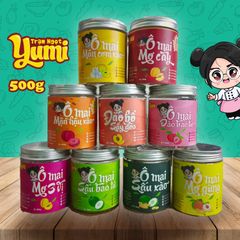 Ô Mai Hà Nội Chua Cay Mặn Ngọt Yumi - Hộp 500g Đồ Ăn Vặt Thơm Ngon, Xuất Xứ Việt Nam, Giảm Ho, Dưỡng Họng