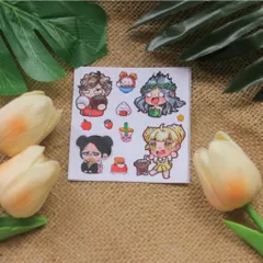 Miếng dán Sticker trang trí các nhân vật của Trạm ngọt Yumi, kích thước 8x8cm