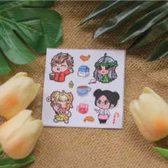 Miếng dán Sticker trang trí các nhân vật của Trạm ngọt Yumi, kích thước 8x8cm