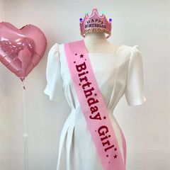 Dải Băng Đeo Chéo, Dây Vải Đeo Vai Happy Birthday Trang Trí Sinh Nhật Nhiều Màu Sắc