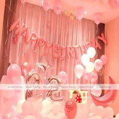 Set Trang Trí Sinh Nhật Người Lớn - Bộ Phụ Kiện Trang Trí Sinh Nhật Kèm Bóng Số, Sắc Màu Tùy Chọn, Dễ Dàng Sử Dụng