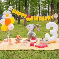 Bóng Hình Con Thỏ Ngọc 80cm - Trang Trí Sinh Nhật Phong Cách Hàn Quốc - Bóng Bay Bằng Nhôm Đẹp Mắt