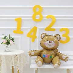 Số Tuổi Vải Dạ Trang Trí Sinh Nhật Hàn Quốc - 3 Màu Xanh Dương, Vàng, Nâu - Phụ Kiện Tiệc Tùng Xinh Xắn cho Bé Yêu