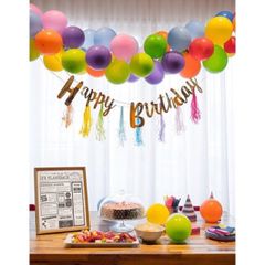 Dây Chữ Happy Birthday Ép Kim - Trang Trí Tiệc Sinh Nhật Sang Trọng, Chất Liệu Giấy Cứng Màu Vàng, Bạc, Hồng Gold