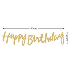 Dây Chữ Happy Birthday Ép Kim - Trang Trí Tiệc Sinh Nhật Sang Trọng, Chất Liệu Giấy Cứng Màu Vàng, Bạc, Hồng Gold
