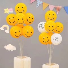 Set 10 Bóng Cao Su Mặt Cười Vàng Tươi - Phụ Kiện Trang Trí Tiệc Sinh Nhật, Hội Nghị, Tiệc Tùng Chất Lượng Cao