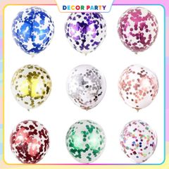 Set 10 Bóng Bay Sequin Trong Suốt 12inch - Trang Trí Sinh Nhật, Tiệc Cưới, Sự Kiện Sang Trọng