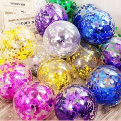 Set 10 Bóng Bay Sequin Trong Suốt 12inch - Trang Trí Sinh Nhật, Tiệc Cưới, Sự Kiện Sang Trọng