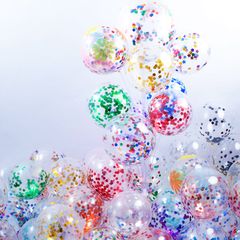 Set 10 Bóng Bay Sequin Trong Suốt 12inch - Trang Trí Sinh Nhật, Tiệc Cưới, Sự Kiện Sang Trọng