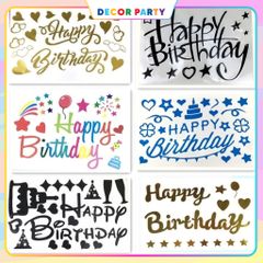 Sticker Sinh Nhật Nhiều Màu Dán Bóng Bay - Bộ 1 Tờ 20x30cm Cho Tiệc Sinh Nhật Vui Vẻ và Đáng Nhớ