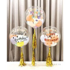 Sticker Sinh Nhật Nhiều Màu Dán Bóng Bay - Bộ 1 Tờ 20x30cm Cho Tiệc Sinh Nhật Vui Vẻ và Đáng Nhớ