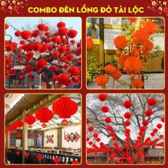 Set Đèn Lồng Đỏ Tài Lộc Tết 2026 – Trang Trí Nhà Cửa & Sự Kiện Xuân Bính Ngọ Rực Rỡ May Mắn, Chống Nước, Đẹp Dễ Dàng Treo