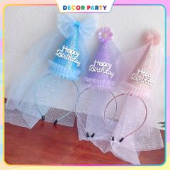 Bờm Tóc Sinh Nhật Hình Bánh Gato Dễ Thương Phong Cách Hàn Quốc - Phụ Kiện Tiệc Sinh Nhật Đáng Yêu cho Trẻ Em