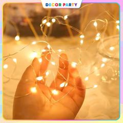 Dây Đèn LED Đom Đóm Sẵn Pin Trang Trí Giáng Sinh 1m, 2m, 3m - Đèn Nhấp Nháy Nhiều Chế Độ Ánh Sáng, Thích Hợp Trang Trí Lễ Hội