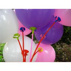 Bộ 10 Que Gắn Bóng Bay Màu Sắc Sặc Sỡ - Que Nhựa Kích Thước 25-30cm Cho Trẻ Em Chơi Đùa - Phụ Kiện Tiệc Tùng