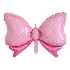 Bóng Hình Nơ Tiểu Thư Xanh Hồng - Bóng Trang Trí Sinh Nhật Tái Sử Dụng Chất Liệu Nhôm Đẹp Mắt 62cm x 88cm