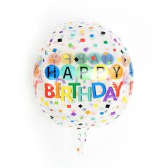 Bóng Jumbo 4D Trong Suốt In Happy Birthday - Bộ Bóng Trang Trí Sinh Nhật Phong Cách Hàn Quốc Kèm Trụ Mica 70cm