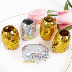 Ruy băng kén trang trí sinh nhật vàng bạc 10m - Dây buộc đuôi bóng ánh kim cho tiệc hoàn hảo, phụ kiện sinh nhật đẹp mắt