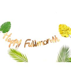 Dây Chữ Happy Full Month Ép Kim Trang Trí Sinh Nhật Đầy Tháng Cho Bé - Phụ Kiện Tiệc Tùng Mừng Bé Trai, Bé Gái
