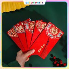 Bao Lì Xì Đám Cưới - Bao Lì Xì Sang Trọng Hỷ Nhũ Vàng Cho Ngày Cưới Và Lễ Trao Duyên, Kích Thước 8.5cm X 16.5cm