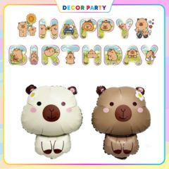 Bóng Hình Capybara Trang Trí Sinh Nhật - Bóng Nhôm Đẹp Để Tiệc Tùng Bé Trai Bé Gái, An Toàn và Dễ Dàng Sử Dụng