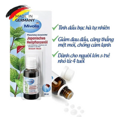 Tinh Dầu Bạc Hà Mivolis Đức 30ml - 100% Nguyên Chất, Hỗ Trợ Xông Mũi, Giảm Đau, Tiêu Hóa, Dùng Bôi Ngoài, Pha Uống