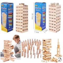 Bộ Đồ Chơi Rút Gỗ Màu Sắc Sinh Động - Chất Liệu Gỗ Cao Su An Toàn Dành Cho Trẻ 3-5 Tuổi - Giải Trí và Phát Triển Kỹ Năng
