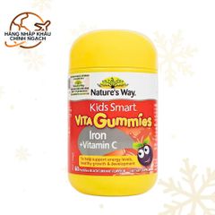 Kẹo Dẻo Bổ Sung Sắt và Vitamin C - Nature’s Way Kids Smart Vita Gummies 60 Viên Hỗ Trợ Trẻ Tăng Cường Đề Kháng, Phát Triển Khỏe Mạnh