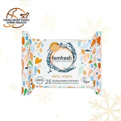 Khăn ướt vệ sinh vùng kín Femfresh - Đồ dùng hàng ngày, 10-25 tờ - An toàn cho da nhạy cảm, pH cân bằng, không cần rửa lại với nước