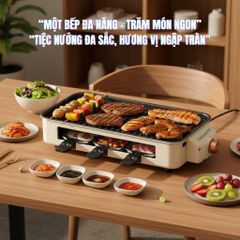 Bếp Nướng Điện Không Khói 2 Tầng TEKYOMI DKS-321 - Công Suất 1500W, Nướng Đa Năng, Chống Dính, Tiệc BBQ Tại Nhà