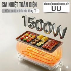 Bếp Nướng Điện Không Khói 2 Tầng TEKYOMI DKS-321 - Công Suất 1500W, Nướng Đa Năng, Chống Dính, Tiệc BBQ Tại Nhà