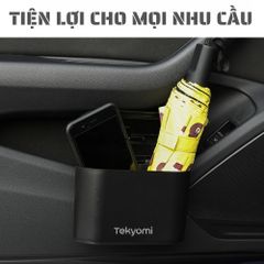 Thùng Rác Ô Tô Mini Tekyomi - Đen Sang Trọng, Nhựa ABS Cao Cấp, Nắp Nhấn Tiện Lợi, Giữ Xe Luôn Sạch Sẽ, Dễ Lắp Đặt