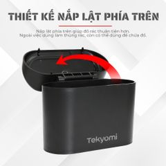 Thùng Rác Ô Tô Mini Tekyomi - Đen Sang Trọng, Nhựa ABS Cao Cấp, Nắp Nhấn Tiện Lợi, Giữ Xe Luôn Sạch Sẽ, Dễ Lắp Đặt