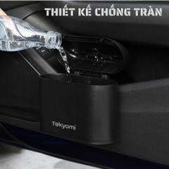 Thùng Rác Ô Tô Mini Tekyomi - Đen Sang Trọng, Nhựa ABS Cao Cấp, Nắp Nhấn Tiện Lợi, Giữ Xe Luôn Sạch Sẽ, Dễ Lắp Đặt