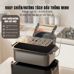 Nồi Chiên Không Dầu Tekyomi NC-01 12L 1800W - Cửa Sổ Quan Sát 270°, Công Nghệ Rapid Air, Màn Hình Cảm Ứng, Đa Chế Độ Nấu