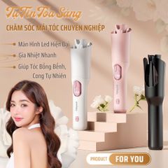 Máy Uốn Tóc Không Dây TEKYOMI MT-01 - Công Nghệ Ceramic và Ion Âm, Tích Hợp Pin 5000mAh, Sạc Nhanh Type-C, Uốn Tóc Siêu Nhanh 30s