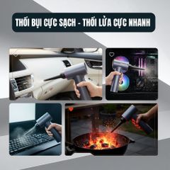 Máy Hút Bụi Cầm Tay Mini Tekyomi EG-122 - Công Suất 200W, Lực Hút 20.000Pa, Pin 5000mAh, 4in1 Hút/Thổi/Bơm/Chân Không