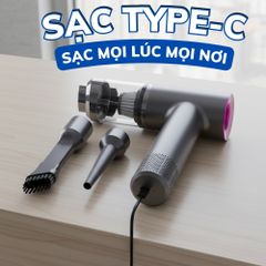 Máy Hút Bụi Cầm Tay Mini Tekyomi EG-122 - Công Suất 200W, Lực Hút 20.000Pa, Pin 5000mAh, 4in1 Hút/Thổi/Bơm/Chân Không
