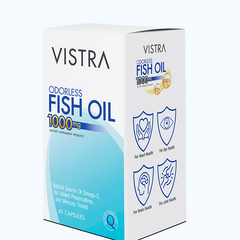 Viên Dầu Cá Không Mùi VISTRA 1000MG - Hỗ Trợ Tim Mạch, Cải Thiện Khô Mắt - Hộp 45 Viên Omega-3, EPA, DHA