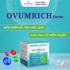 Viên uống Ovumrich Forte hỗ trợ Myo-Inositol, vitamin và khoáng chất cho phụ nữ chuẩn bị mang thai - Hộp 30 gói 5g