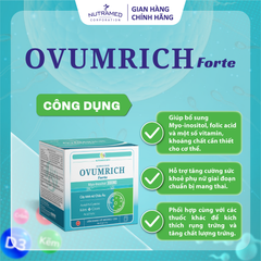 Viên uống Ovumrich Forte hỗ trợ Myo-Inositol, vitamin và khoáng chất cho phụ nữ chuẩn bị mang thai - Hộp 30 gói 5g